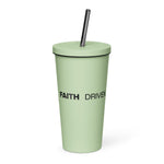 Load image into Gallery viewer, Faith Driven Insulated tumbler with a straw

