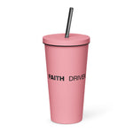 Load image into Gallery viewer, Faith Driven Insulated tumbler with a straw
